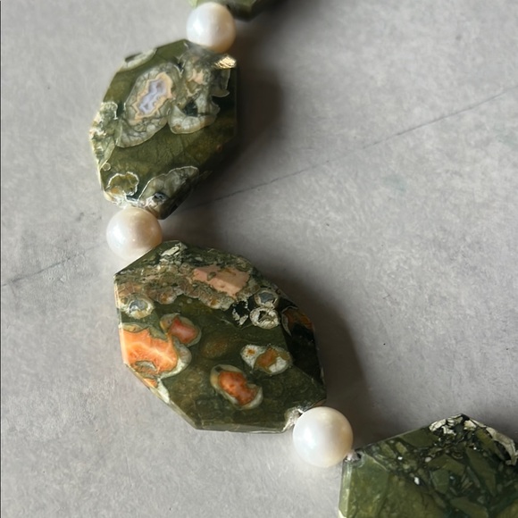 Becky Thatcher Ocean Jasper Stone & Pearl Necklace and Earring Set - Picture 5 of 6